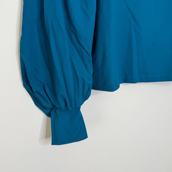 Susana Monaco Square Neck Gathered Sleeve Top in Sea Green NWT Size Medium - Picture 3 of 10